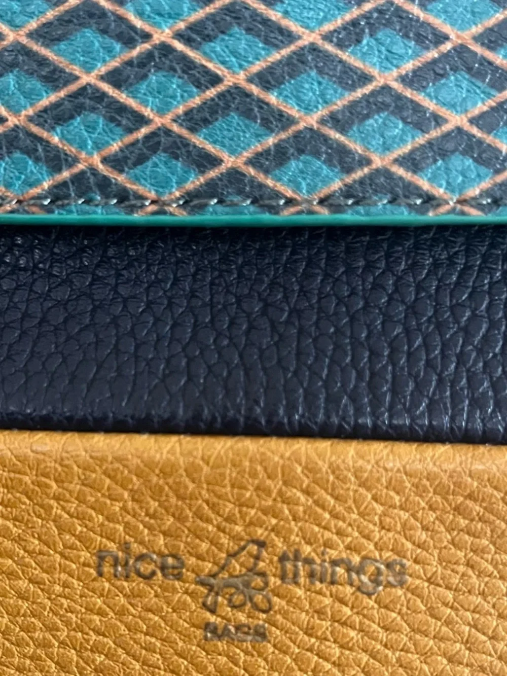 Nice things Paloma S 2-Tone Mustard and Green Crossbody Bag Adjustable Strap New - Picture 3 of 13